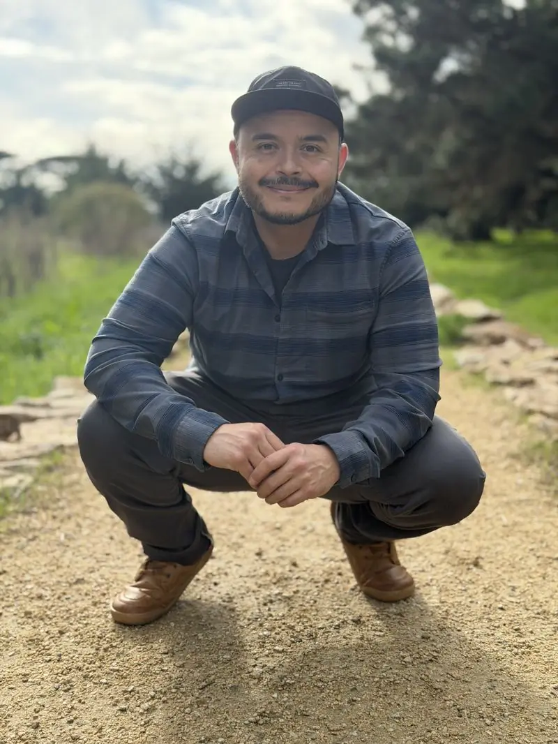 Fermin Cruz in a coastal cypress grove